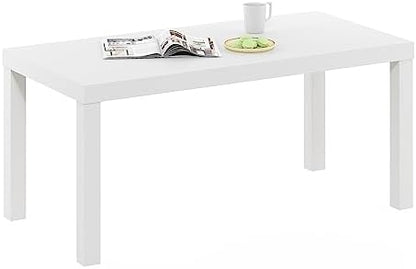 Furinno CLASSIC Coffee Table, Modern Rectangle Printer Stand, Black | 1.8" Triple Thick Tabletop, Toolless Assembly, Side Table, for Living Room, Home Office