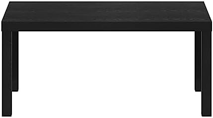 Furinno CLASSIC Coffee Table, Modern Rectangle Printer Stand, Black | 1.8" Triple Thick Tabletop, Toolless Assembly, Side Table, for Living Room, Home Office