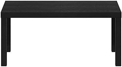 Furinno CLASSIC Coffee Table, Modern Rectangle Printer Stand, Black | 1.8" Triple Thick Tabletop, Toolless Assembly, Side Table, for Living Room, Home Office