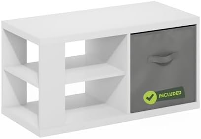 Furinno CLASSIC Coffee Table, Modern Rectangle Printer Stand, Black | 1.8" Triple Thick Tabletop, Toolless Assembly, Side Table, for Living Room, Home Office