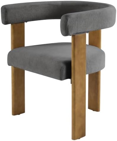 VIRRMO Boucle Dining Chair Set of 4 Corduroy Upholstered Dining Room Chairs Kitchen Chairs with Metal Legs Mid Century Modern Chair for Dining Room, Kitchen (Cream, 4) — Wood-gray / 2 (2)