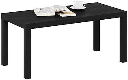 Furinno CLASSIC Coffee Table, Modern Rectangle Printer Stand, Black | 1.8" Triple Thick Tabletop, Toolless Assembly, Side Table, for Living Room, Home Office