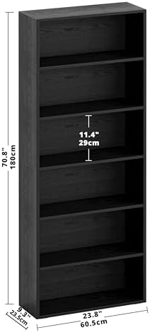 IRONCK Bookshelves and Bookcases Floor Standing 6 Tiers Display Storage Shelves 70 in Tall Bookcase Home Decor Furniture for Home Office, Living Room, Bed Room