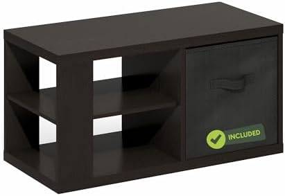 Furinno CLASSIC Coffee Table, Modern Rectangle Printer Stand, Black | 1.8" Triple Thick Tabletop, Toolless Assembly, Side Table, for Living Room, Home Office