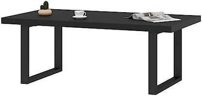 IBF Rustic Coffee Table, Industrial Simple Wooden Living Room Table, Modern Minimalist Farmhouse Rectangle Center Table, Wood and Metal Vintage Tea Coffee Table for Home Bedroom, Rustic Brown, 39 Inch — Black Oak / 39 inch (2)