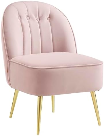 VASAGLE Accent Chair, PU Leather Armchair, Button Tufted Living Room Chair, Thick Cushion, Mid Century Modern Lounge Seating for Bedroom, Reading Nook, Home Office, Brown ULYY200KZ02S — Jelly Pink / 25"D x 22"W x 31.6"H (2)