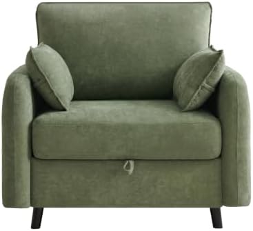 41" Oversized Accent Chair with Storage, Single Sofa for Living Room Beige | Modern Accent Chairs with Storage, Deep Seat Armchair Upholstered Comfy Reading Chair for Living Room, Bedroom, Chenille — Green / 1PC Chair (2)