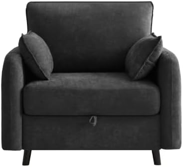41" Oversized Accent Chair with Storage, Single Sofa for Living Room Beige | Modern Accent Chairs with Storage, Deep Seat Armchair Upholstered Comfy Reading Chair for Living Room, Bedroom, Chenille — Dark Grey / 1PC Chair (2)