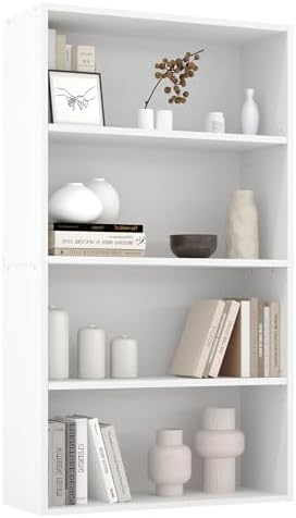 Sweetcrispy 5 Shelf Bookcase Open Display Bookshelf Storage Organizer | 53 Inches Tall Book Shelf Floor Standing Corner Unit, Living Room, Home Office, Kitchen, Bedroom, Rustic Brown Wood