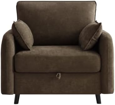 41" Oversized Accent Chair with Storage, Single Sofa for Living Room Beige | Modern Accent Chairs with Storage, Deep Seat Armchair Upholstered Comfy Reading Chair for Living Room, Bedroom, Chenille — Brown / 1PC Chair (2)