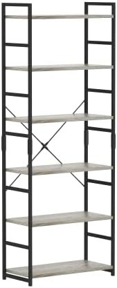 NUMENN 5 Tier Bookshelf, Tall Bookcase Shelf Storage Organizer, Modern Book Shelf for Bedroom, Living Room and Home Office, Vintage — 5 Tier / Grey (2)