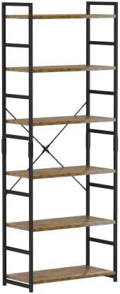NUMENN 5 Tier Bookshelf, Tall Bookcase Shelf Storage Organizer, Modern Book Shelf for Bedroom, Living Room and Home Office, Vintage — 5 Tier / Vintage (8)