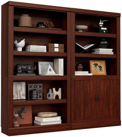 Unikito Bookshelf, 5 Tier Book Shelf, 71 Inch Tall Bookcase with Adjustable Shelves, Open Storage Book Case Organizer, Freestanding Display Shelf Stand for Living Room, Home Office, Bedroom, Cherry