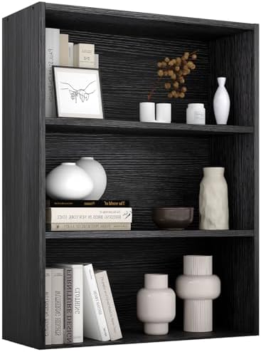 Sweetcrispy 5 Shelf Bookcase Open Display Bookshelf Storage Organizer | 53 Inches Tall Book Shelf Floor Standing Corner Unit, Living Room, Home Office, Kitchen, Bedroom, Rustic Brown Wood