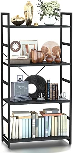 NUMENN 5 Tier Bookshelf, Tall Bookcase Shelf Storage Organizer, Modern Book Shelf for Bedroom, Living Room and Home Office, Vintage