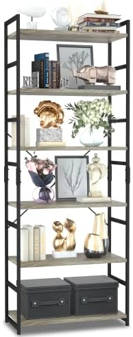NUMENN 5 Tier Bookshelf, Tall Bookcase Shelf Storage Organizer, Modern Book Shelf for Bedroom, Living Room and Home Office, Vintage
