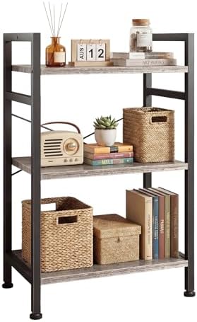 DUMOS 5 Tiers Open Bookshelf, Classic Freestanding Tall Display Shelf | Multifunctional Storage Organizer Rack for Living Room Home Office, Sturdy Bookcase for CDs/Books/Movies, Modern Black