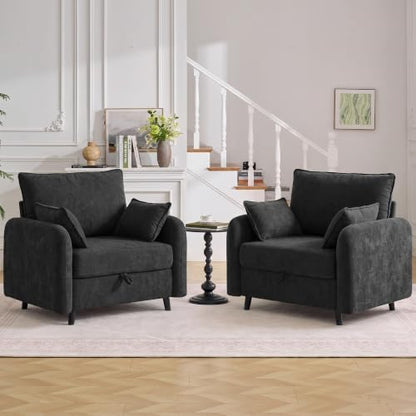41" Oversized Accent Chair with Storage, Single Sofa for Living Room Beige | Modern Accent Chairs with Storage, Deep Seat Armchair Upholstered Comfy Reading Chair for Living Room, Bedroom, Chenille