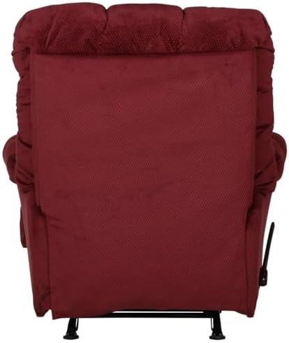Catnapper Batts Chaise Rocker Recliner with Deluxe Heat & Massage in Red Polyester Fabric