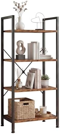 DUMOS 5-Tier Bookshelf, Modern Tall Bookcase Book Shelf | Open Storage Display Shelf for Living Room, Bedroom, Home Office, Narrow Standing Shelving Unit for Books, CDs, Décor Black