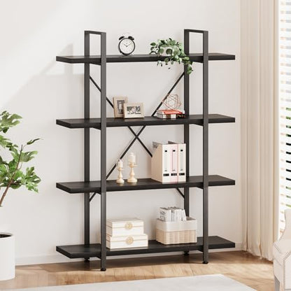 HSH White Bookshelf, 6 Tier Tall Bookcases for Bedroom Living Room Office | Industrial Modern Vertical Metal and Wood Bookcases, Farmhouse 6 Shelf Open Large Storage Book Shelves Display Book Shelf