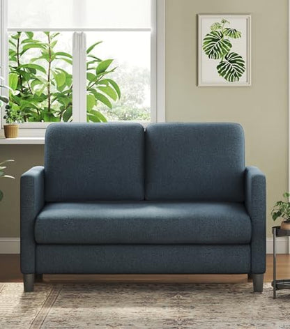 Welzona Sofa Accent Chair, 33" Reading Chair for Bedroom, Tool-Free Setup Living Room Accent Chairs, Comfy Arm Chairs Living Room, All-Wood Reading Nook, Beige — Blue Grey / Standard (2)