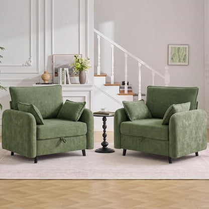 41" Oversized Accent Chair with Storage, Single Sofa for Living Room Beige | Modern Accent Chairs with Storage, Deep Seat Armchair Upholstered Comfy Reading Chair for Living Room, Bedroom, Chenille