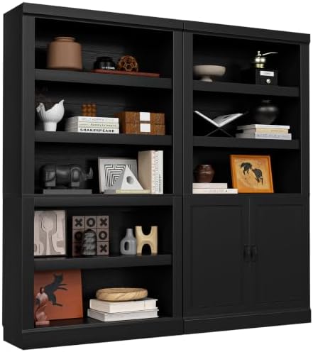 Unikito Bookshelf, 5 Tier Book Shelf, 71 Inch Tall Bookcase with Adjustable Shelves, Open Storage Book Case Organizer, Freestanding Display Shelf Stand for Living Room, Home Office, Bedroom, Cherry