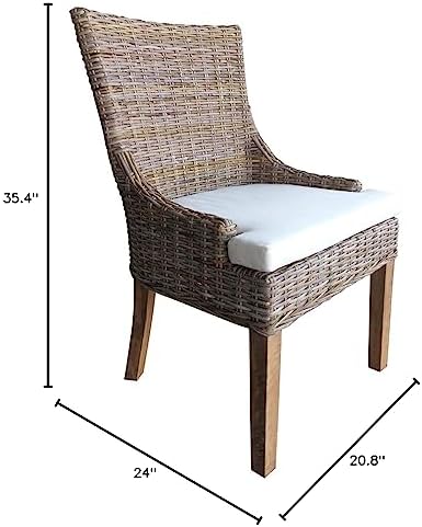 Padma's Plantation Alfresco Dining Chair, Set of 2 Kubu Grey