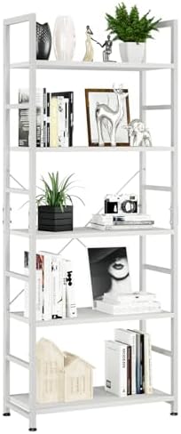 NUMENN 5 Tier Bookshelf, Tall Bookcase Shelf Storage Organizer, Modern Book Shelf for Bedroom, Living Room and Home Office, Vintage