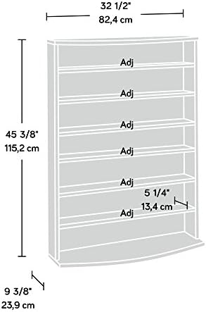 Sauder Multimedia 7 tier Storage Tower, Cinnamon Cherry finish