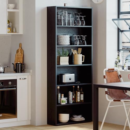 IRONCK Bookshelves and Bookcases Floor Standing 6 Tiers Display Storage Shelves 70 in Tall Bookcase Home Decor Furniture for Home Office, Living Room, Bed Room