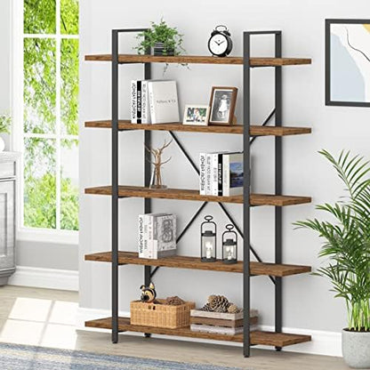 HSH White Bookshelf, 6 Tier Tall Bookcases for Bedroom Living Room Office | Industrial Modern Vertical Metal and Wood Bookcases, Farmhouse 6 Shelf Open Large Storage Book Shelves Display Book Shelf