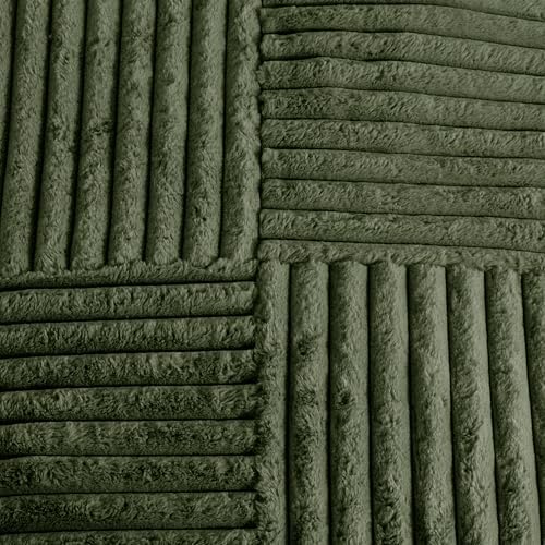 MAXYOYO Adjustable Living Room Chair, 3-Position Bean Bag Chair with Removable Cover, Upholstered Accent Chair with Frame, Soft Reclining Lounge for Bedroom, Apartment, Office, Green — Striped Cross Green / Large (10)