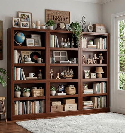 Unikito Bookshelf, 5 Tier Book Shelf, 71 Inch Tall Bookcase with Adjustable Shelves, Open Storage Book Case Organizer, Freestanding Display Shelf Stand for Living Room, Home Office, Bedroom, Cherry