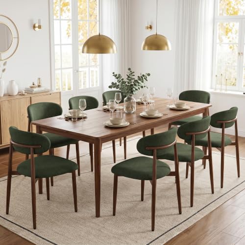 UVV Dining Chairs Set of 4, Metal Kitchen Chairs with Modern Fabric Upholstered for Dining Room, Beige