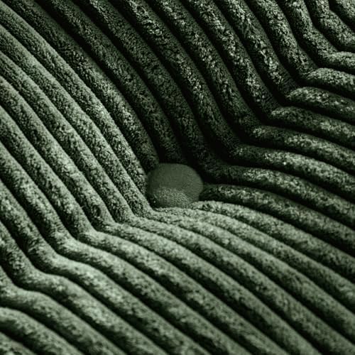 MAXYOYO Modern Accent Chair, Comfy Living Room Chair with Metal Frame Wooden Armrest, Upholstered Armchair with Soft Cushion for Bedroom Balcony Lounge Reading Room, Beige — Dark Green (Corded Fabric) / Standard (2)