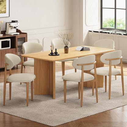 Dining Chairs Set of 4, Modern Fabric Upholstered Dining Room Chair MetalKitchen Chairs, Farmhouse Dinner Chair for Kitchen Dining Room, Beige