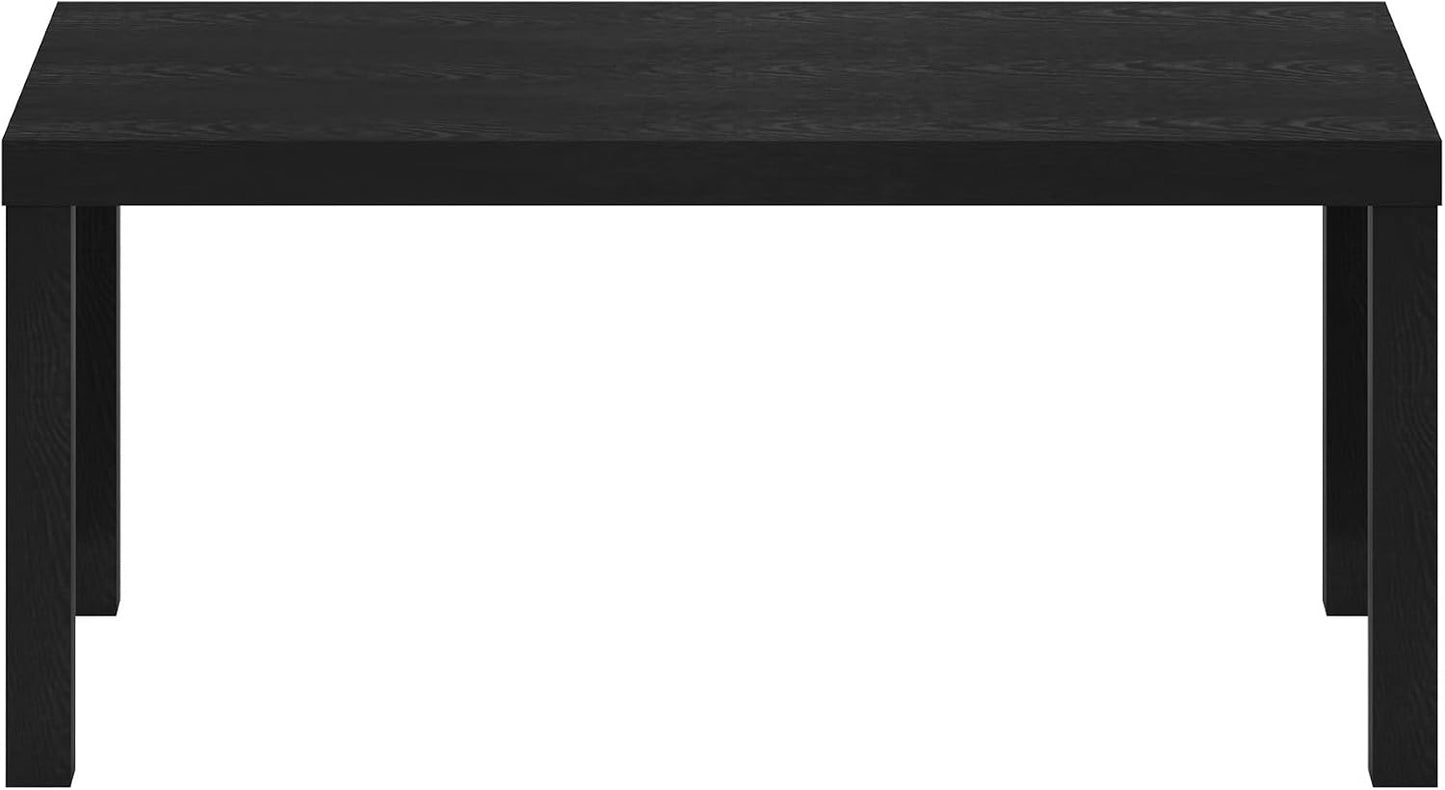 Furinno CLASSIC Coffee Table, Modern Rectangle Printer Stand, Black | 1.8" Triple Thick Tabletop, Toolless Assembly, Side Table, for Living Room, Home Office — Black / Rectangle (10)