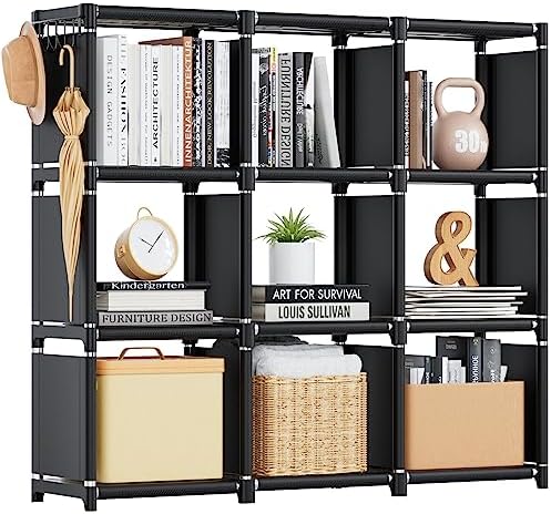 Mavivegue Bookcase, 18-Cube Extra Large Book Shelf, DIY Cube Storage Organizer for Bedroom, Living Room, Home Office - Black — Black / 18-Grid (11)