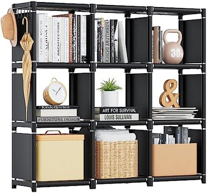 Mavivegue Bookcase, 18-Cube Extra Large Book Shelf, DIY Cube Storage Organizer for Bedroom, Living Room, Home Office - Black — Black / 18-Grid (11)