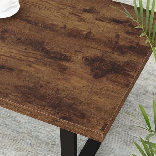 IBF Rustic Coffee Table, Industrial Simple Wooden Living Room Table, Modern Minimalist Farmhouse Rectangle Center Table, Wood and Metal Vintage Tea Coffee Table for Home Bedroom, Rustic Brown, 39 Inch