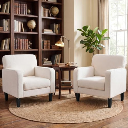 DUMOS Dark Grey Modern Accent Chairs for Living Room, Corner Chairs for Adults, Reading Armchair with Armrest and Backrest, Comfy Lounge Seating for Bedroom Reception Waiting Room