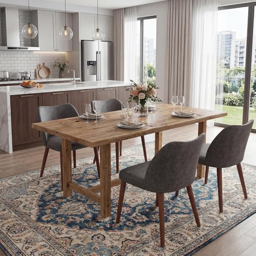 GarveeHome Dining Chairs Set of 4, Modern Hollow Back Dining Room Chair | Upholstered Kitchen Chairs with Adjustable Foot Pads, Wooden Dinner Chair for Kitchen Dining Room — Dark Grey Pu (2)