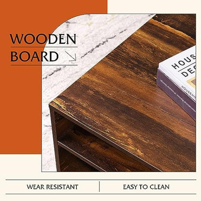 WLIVE Coffee Table with Lifting Top, Hidden Storage & Adjustable Shelf for Living Room Small Space, Multifunctional Rising Wooden Center Table, Mid Century Modern Tables for Home Dining Office, Brown