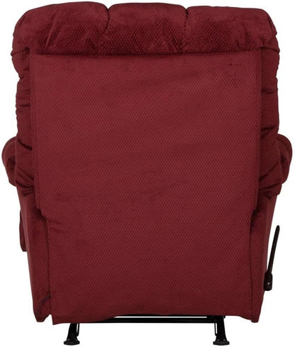 Catnapper Batts Chaise Rocker Recliner with Deluxe Heat & Massage in Red Polyester Fabric