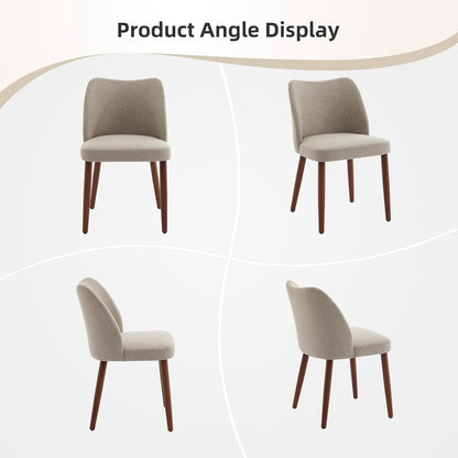 GarveeHome Dining Chairs Set of 4, Modern Hollow Back Dining Room Chair | Upholstered Kitchen Chairs with Adjustable Foot Pads, Wooden Dinner Chair for Kitchen Dining Room — Camel (5)