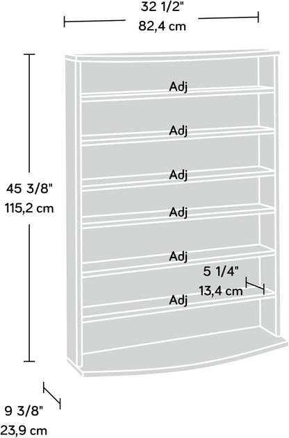 Sauder Multimedia 7 tier Storage Tower, Cinnamon Cherry finish — L:32.44" x W:9.41" x H:45.35 / Cinnamon Cherry (3)