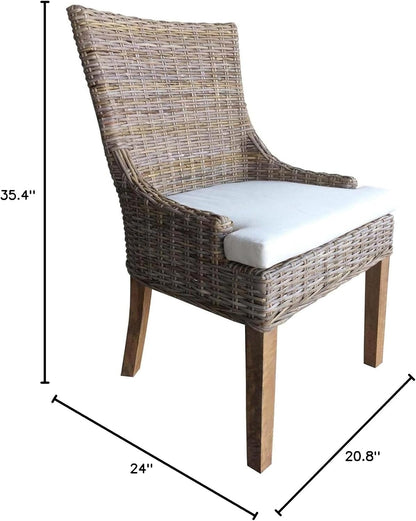 Padma's Plantation Alfresco Dining Chair, Set of 2 Kubu Grey