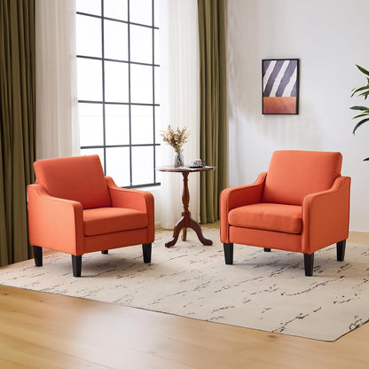 VINGLI Accent Chair for Living Room Chairs Light Brown Reading Chair for Bedroom Scooped Arm Chair Mid Century Modern Accent Chairs Upholstered Comfy Chair for Apartment, Waiting Room